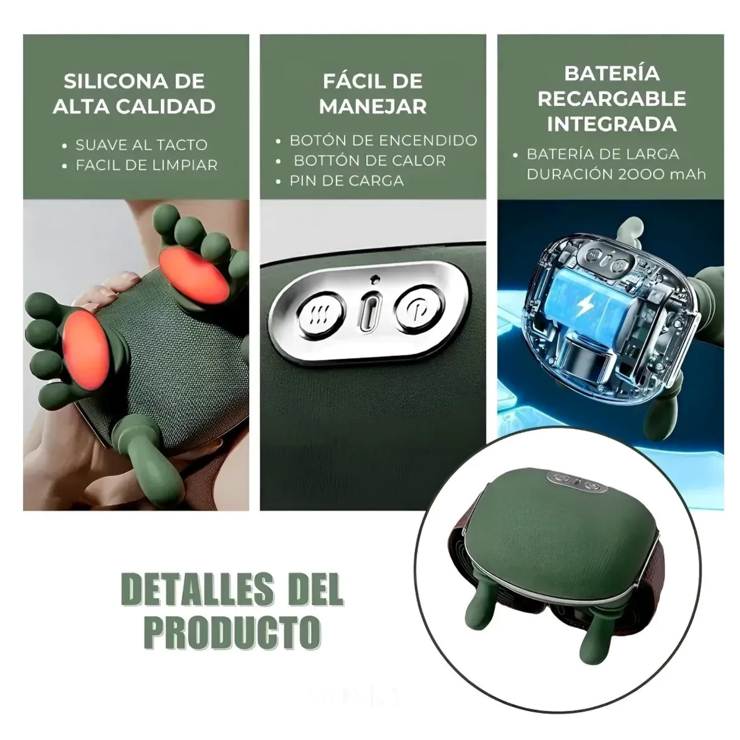 Masajeador de cuello y hombros con calor