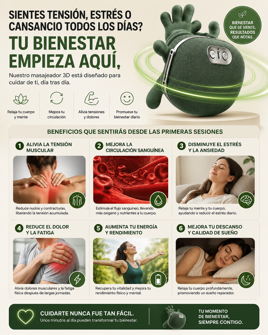 Masajeador de cuello y hombros con calor